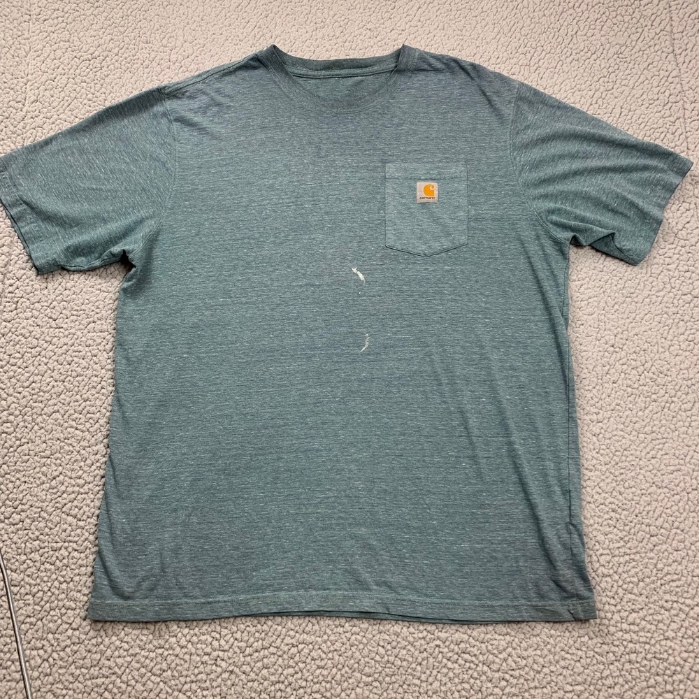 Carhartt Pocket T-Shirt Mens XL Blue‎ Heather K87 H35 Workwear Short Sleeve Tee